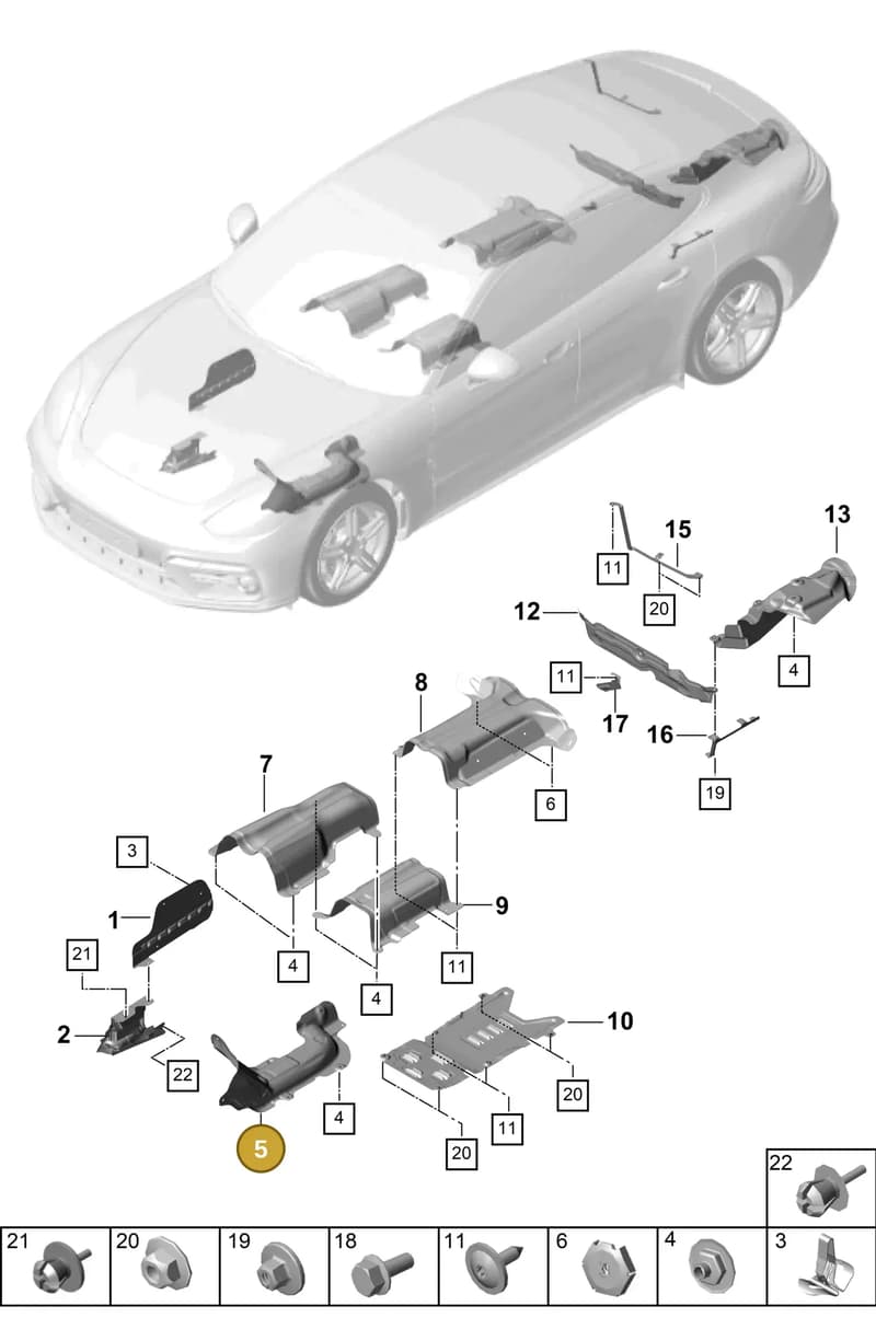 971804161 — Porsche Panamera (2016-2020) diagram p49801080, position 5