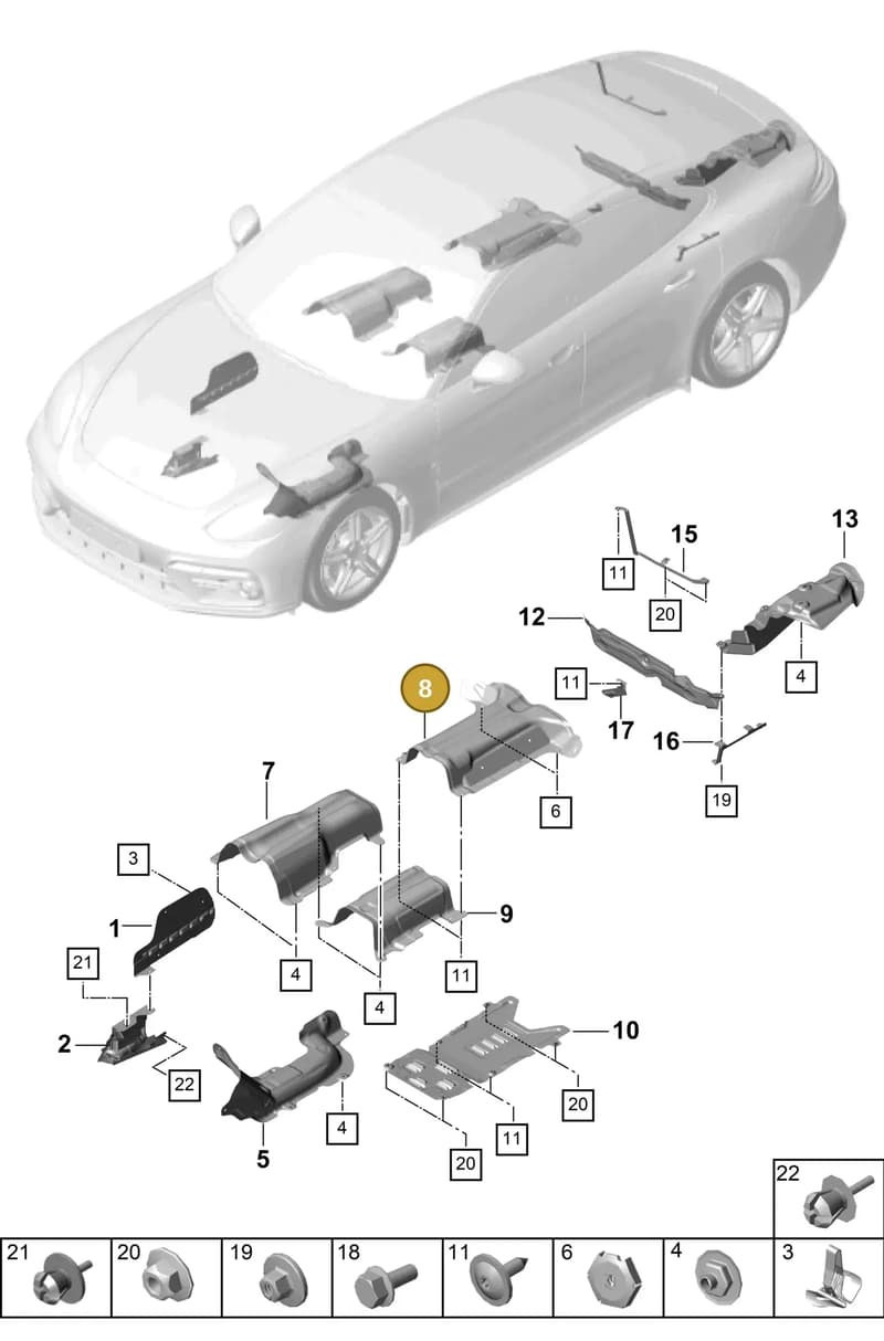 971804165 — Porsche Panamera (2016-2020) diagram p49801080, position 8
