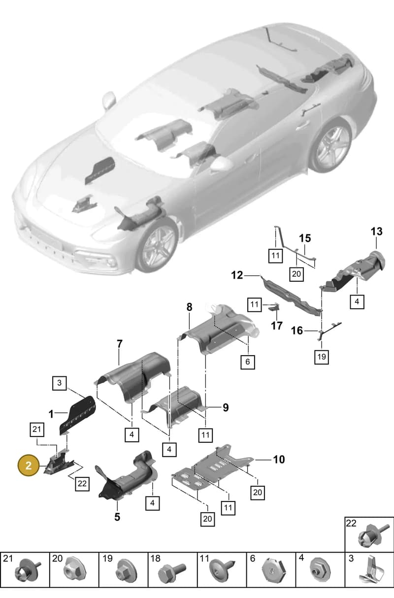 971804174 — Porsche Panamera (2016-2020) diagram p49801080, position 2