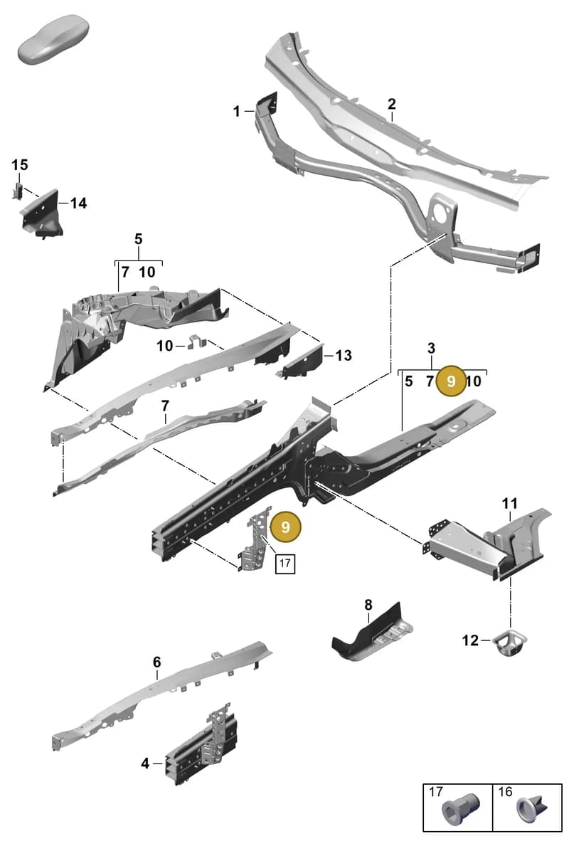 971804222AYGRV — Porsche Panamera (2023-) diagram p62801125, position 9