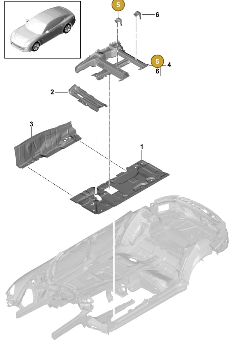 971804865YGRV — Porsche Panamera (2016-2020) diagram p49801020, position 5