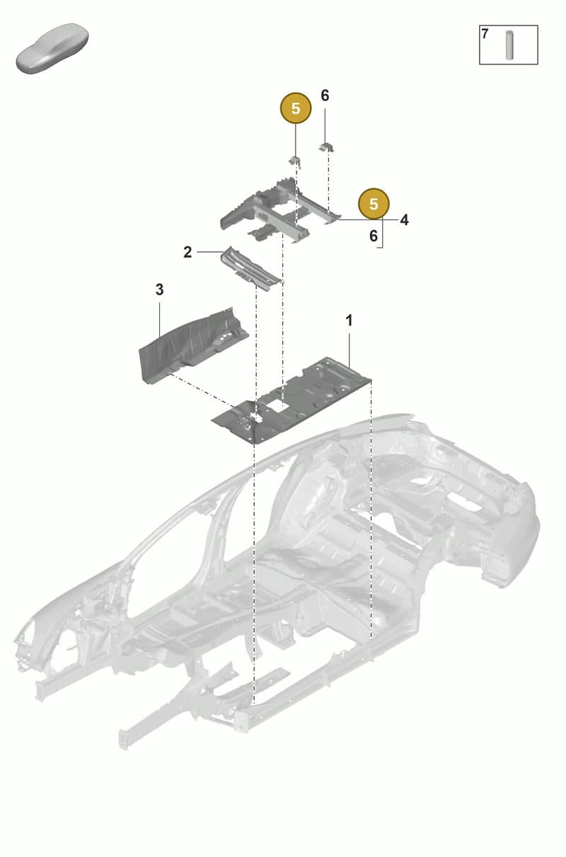 971804865YGRV — Porsche Panamera (2020-2023) diagram p58801200, position 5