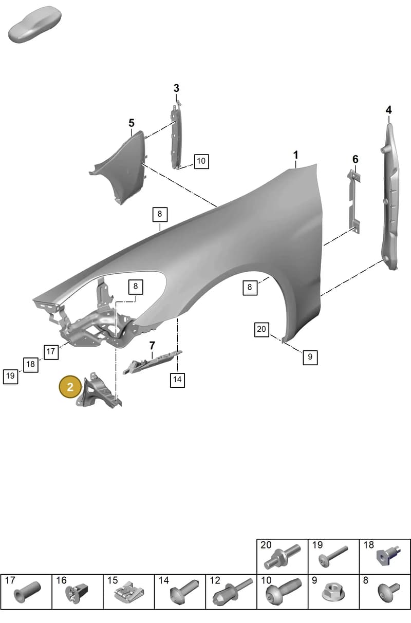 971805374YGRV — Porsche Panamera (2023-) diagram p62801400, position 2