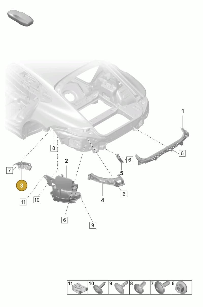 971807254B — Porsche Panamera (2020-2023) diagram p58802800, position 3