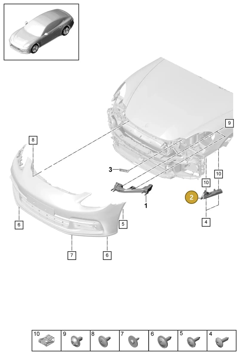 971807283 — Porsche Panamera (2016-2020) diagram p49802030, position 2
