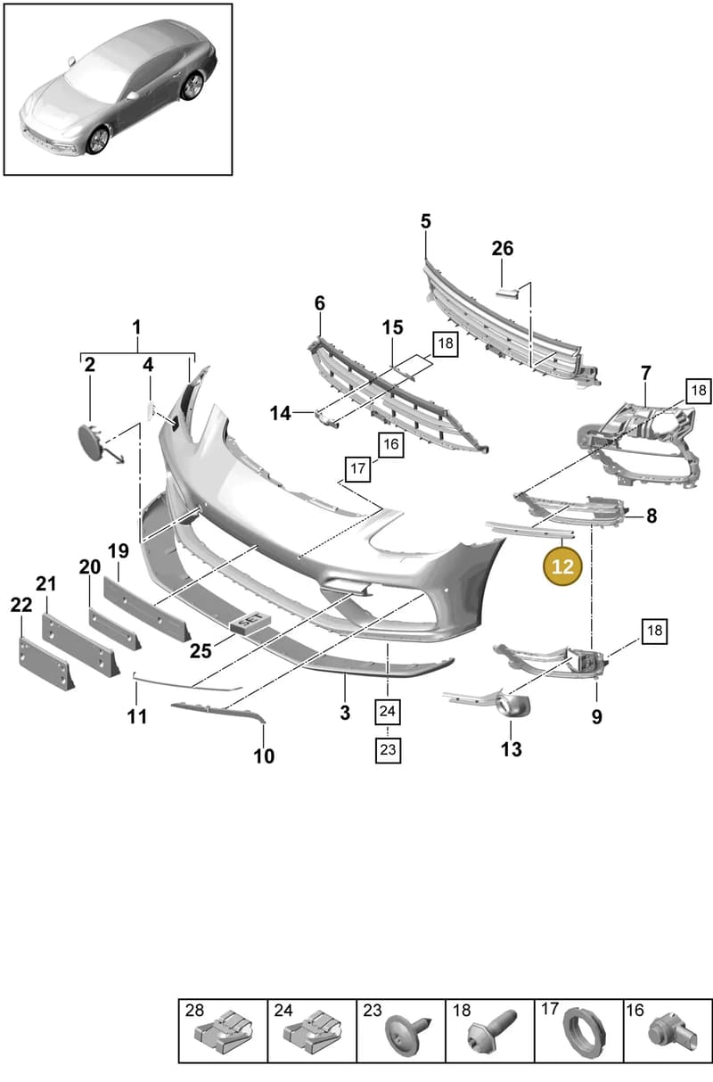971807413AOK1 — Porsche Panamera (2016-2020) diagram p49802010, position 12