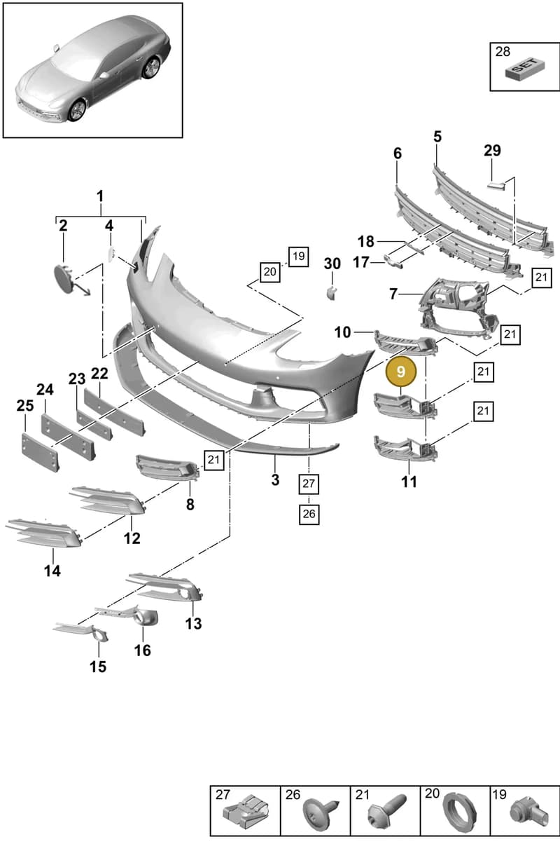 971807485AOK1 — Porsche Panamera (2016-2020) diagram p49802000, position 9