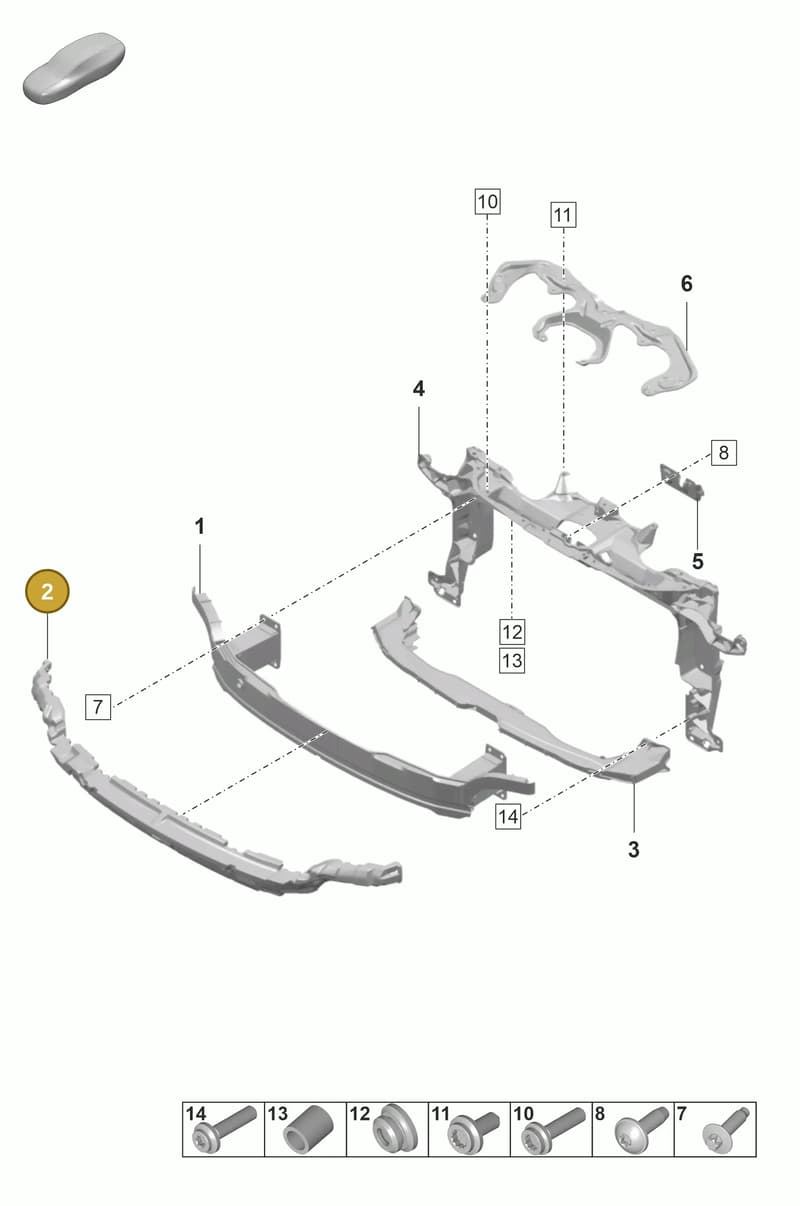 971807549G — Porsche Panamera (2020-2023) diagram p58802420, position 2