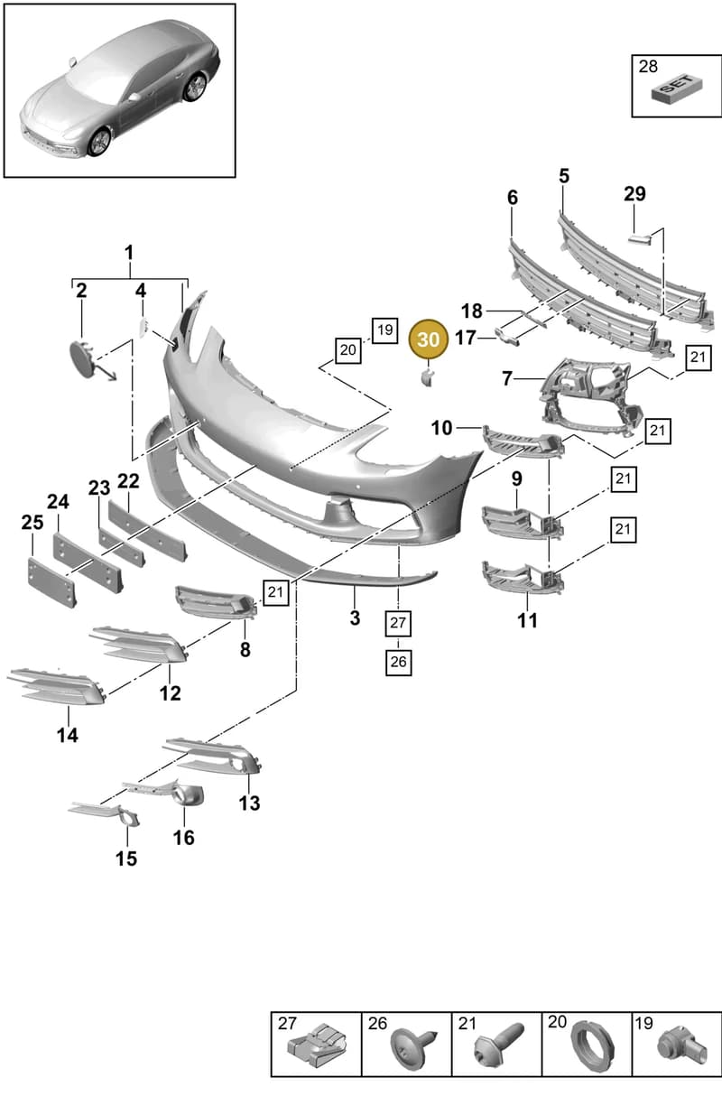 971807644A1E0 — Porsche Panamera (2016-2020) diagram p49802000, position 30