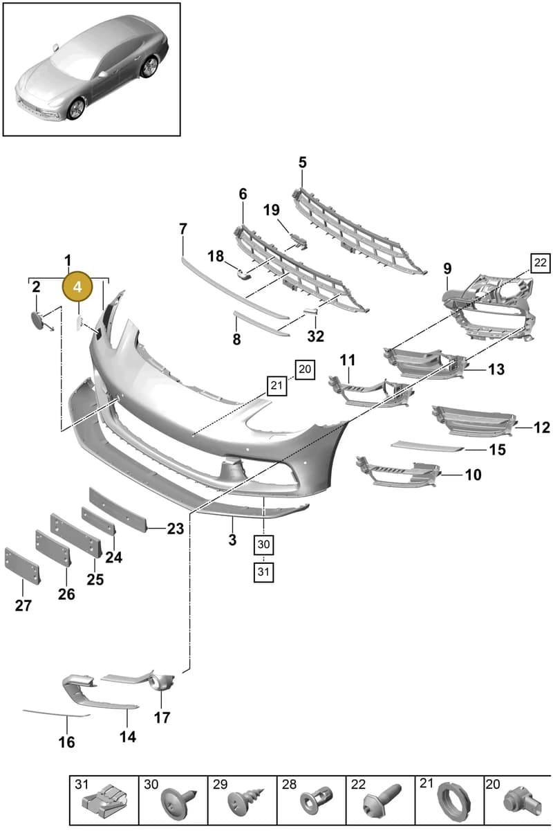 971807753G2X — Porsche Panamera (2016-2020) diagram p49802020, position 4