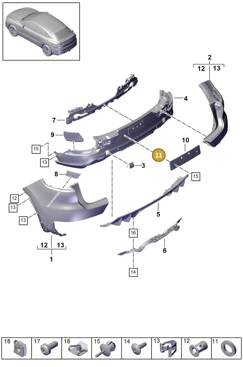 971807847 — Porsche Cayenne (2017-2023) diagram p51802620, position 11