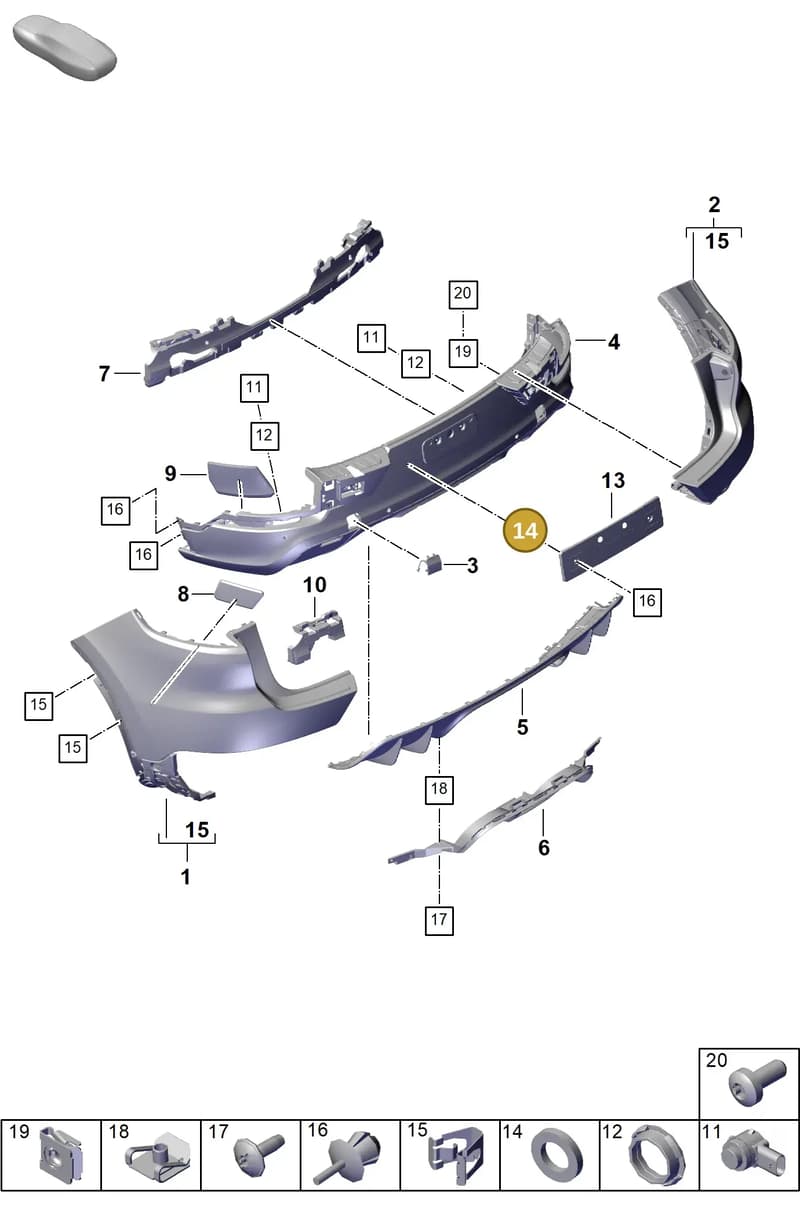 971807847 — Porsche Cayenne Coupe (2023-2023) diagram p60802620, position 14