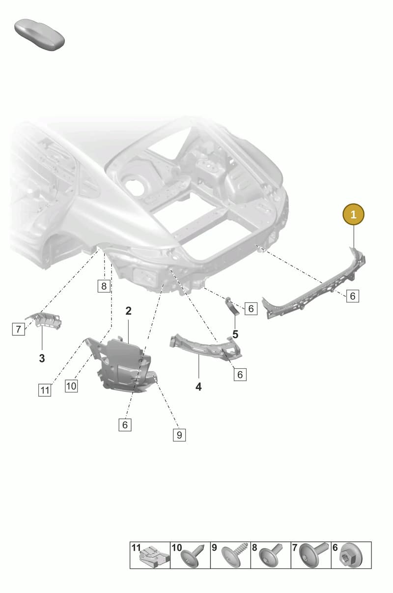 971807863A — Porsche Panamera (2020-2023) diagram p58802800, position 1