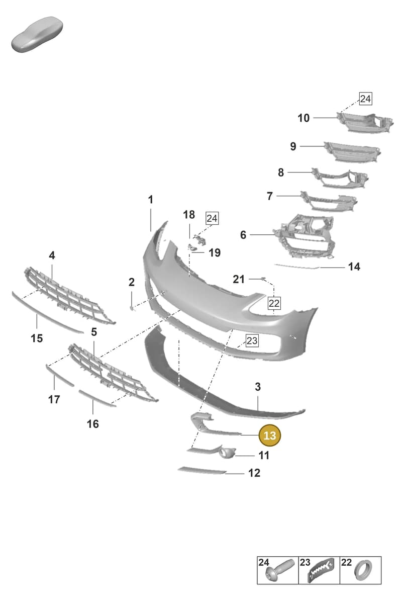 971807878QA3G — Porsche Panamera (2020-2023) diagram p58802020, position 13
