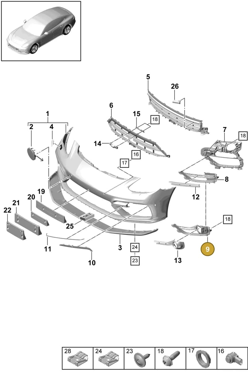 971807985HOK1 — Porsche Panamera (2016-2020) diagram p49802010, position 9