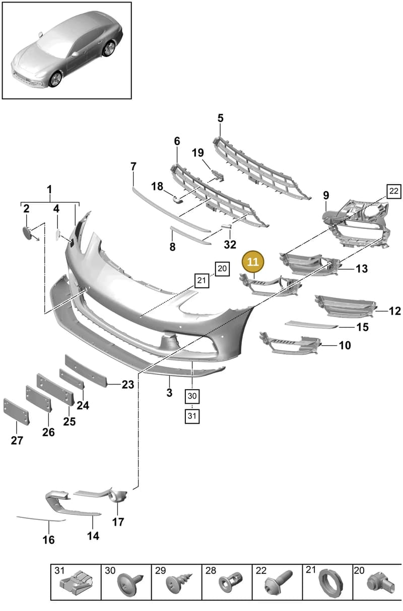 971807986FOK1 — Porsche Panamera (2016-2020) diagram p49802020, position 11