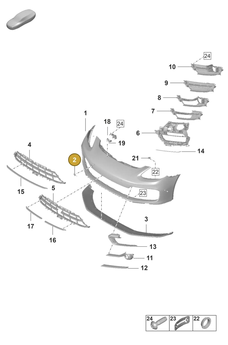 971807999NG2X — Porsche Panamera (2020-2023) diagram p58802020, position 2