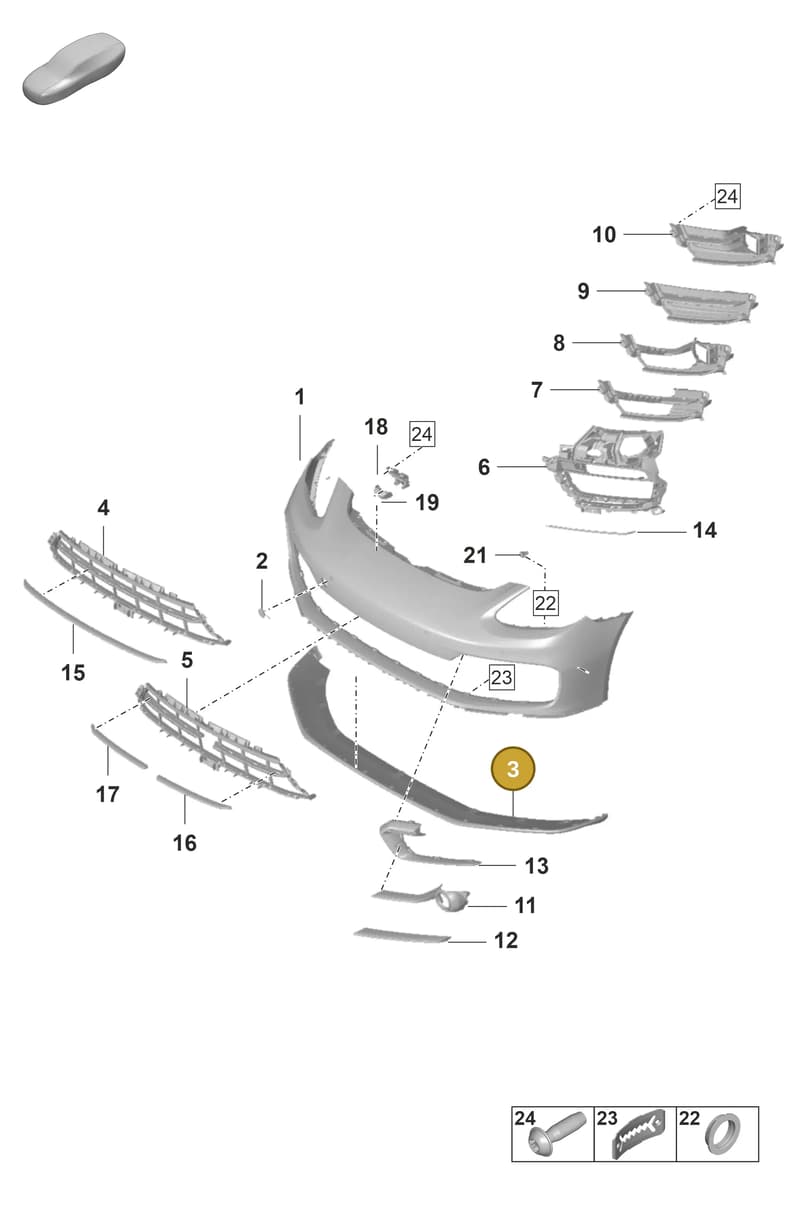 971807999QG2X — Porsche Panamera (2020-2023) diagram p58802020, position 3