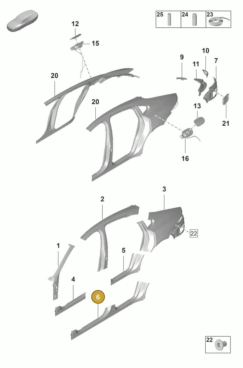 971809030AYGRV — Porsche Panamera (2020-2023) diagram p58801550, position 6
