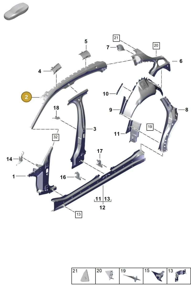 971809199EYGRV — Porsche Panamera (2023-) diagram p62801510, position 2