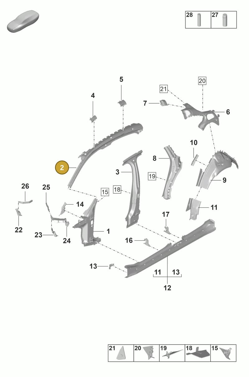 971809199FYGRV — Porsche Panamera (2020-2023) diagram p58801510, position 2