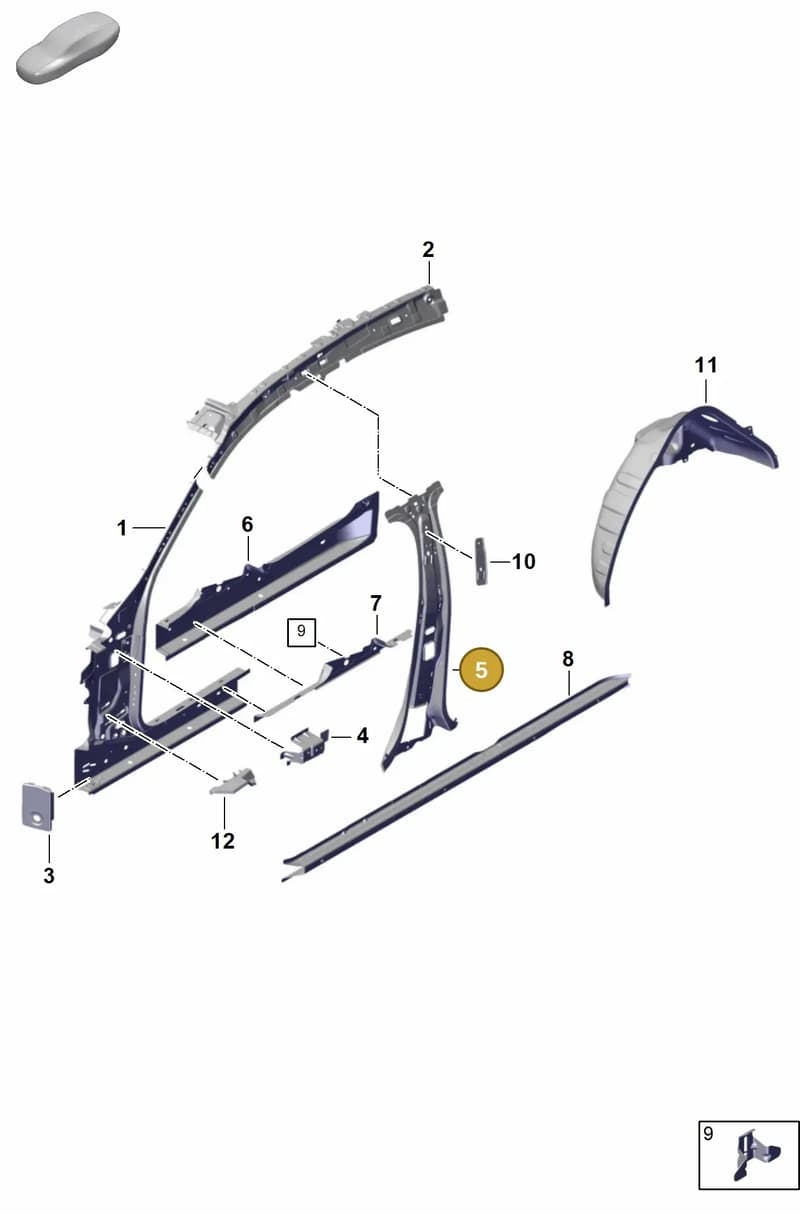 971809224AYGRV — Porsche Panamera (2023-2025) diagram p62801500, position 5