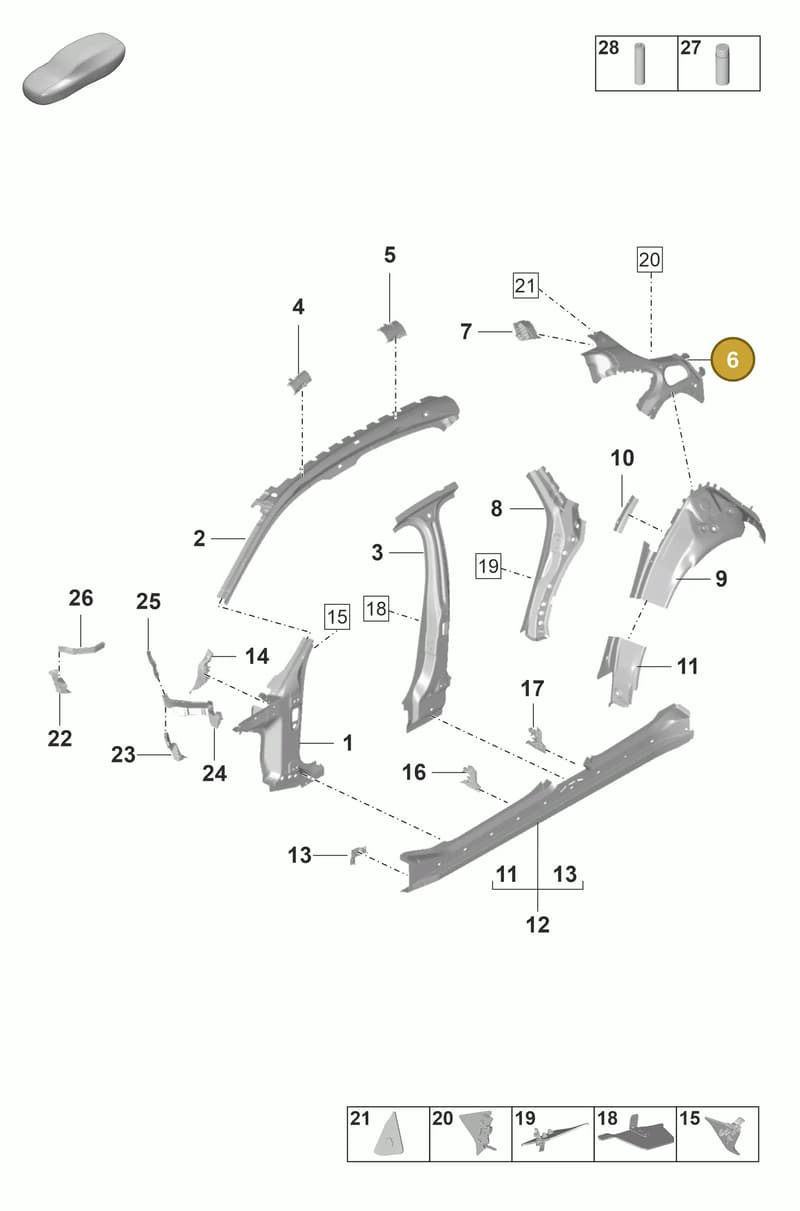971809264BYGRV — Porsche Panamera (2020-2023) diagram p58801510, position 6