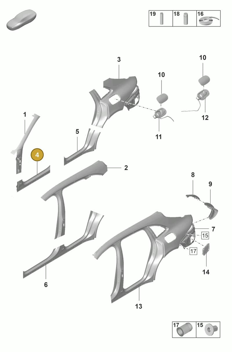 971809404YGRV — Porsche Panamera (2020-2023) diagram p58801600, position 4