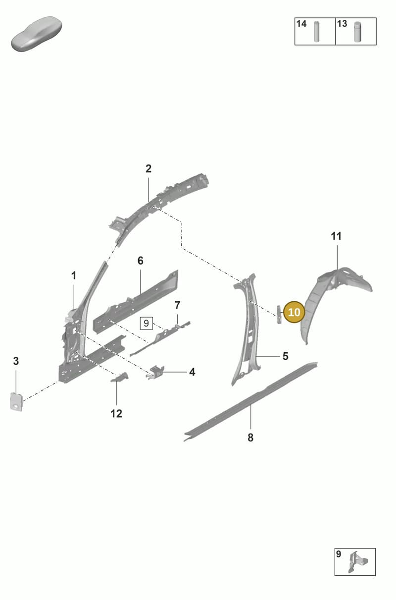 971809525YGRV — Porsche Panamera (2020-2023) diagram p58801500, position 10