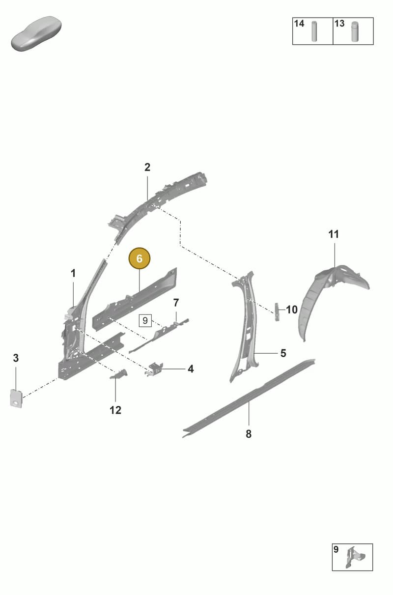 971809529EYGRV — Porsche Panamera (2020-2023) diagram p58801500, position 6