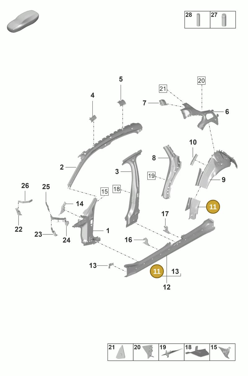 971809554YGRV — Porsche Panamera (2020-2023) diagram p58801510, position 11