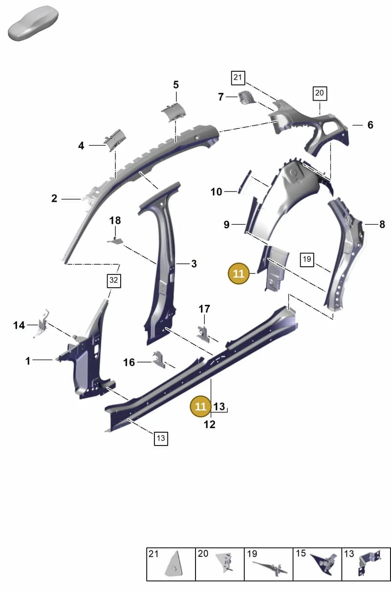 971809554YGRV — Porsche Panamera (2023-) diagram p62801510, position 11