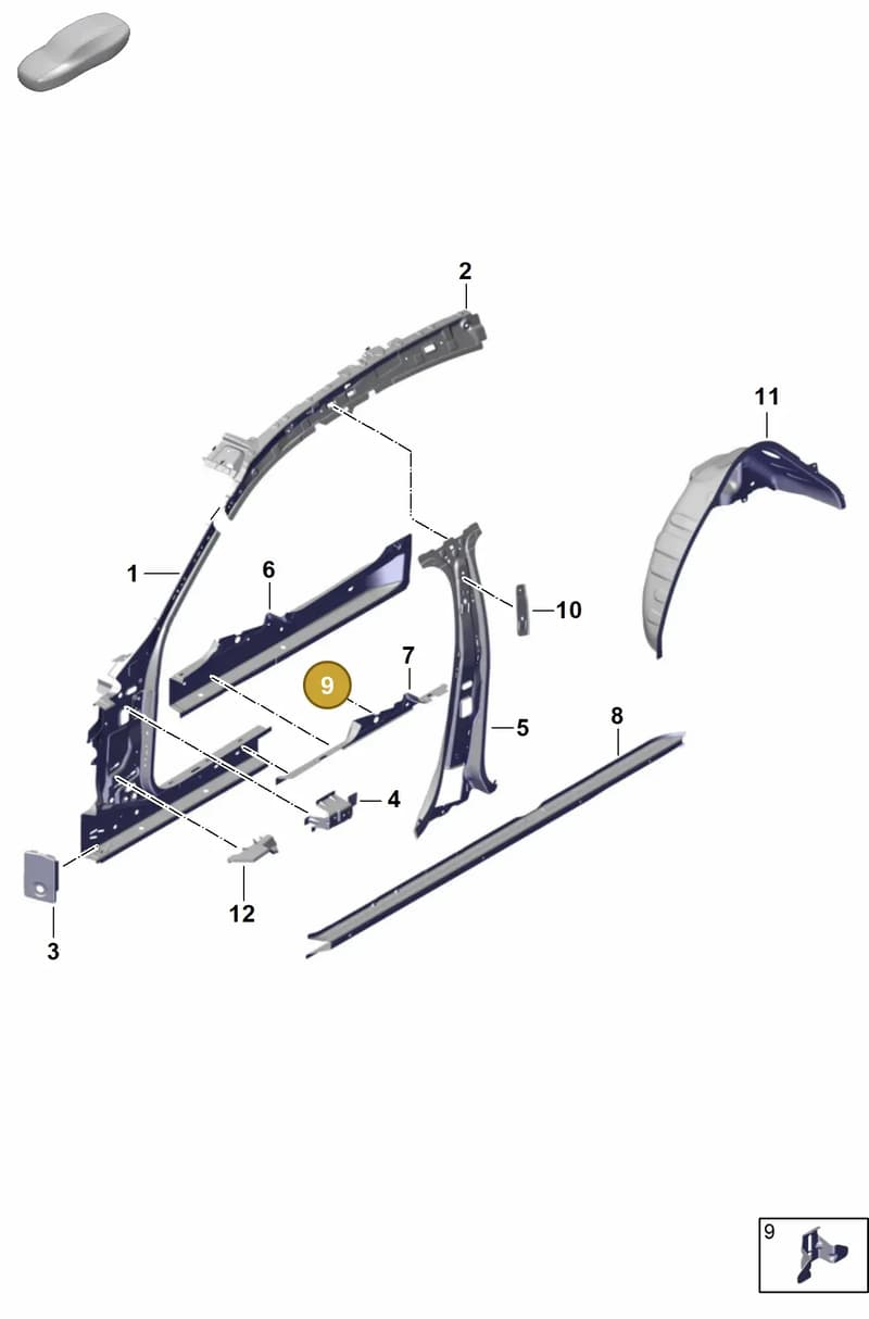 971809565YGRV — Porsche Panamera (2023-) diagram p62801500, position 9