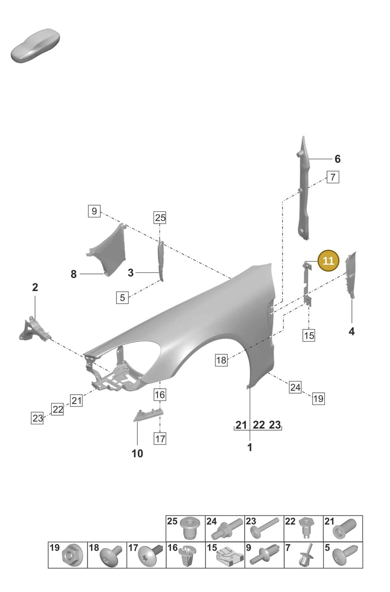 971809574YGRV — Porsche Panamera (2020-2023) diagram p58801400, position 11