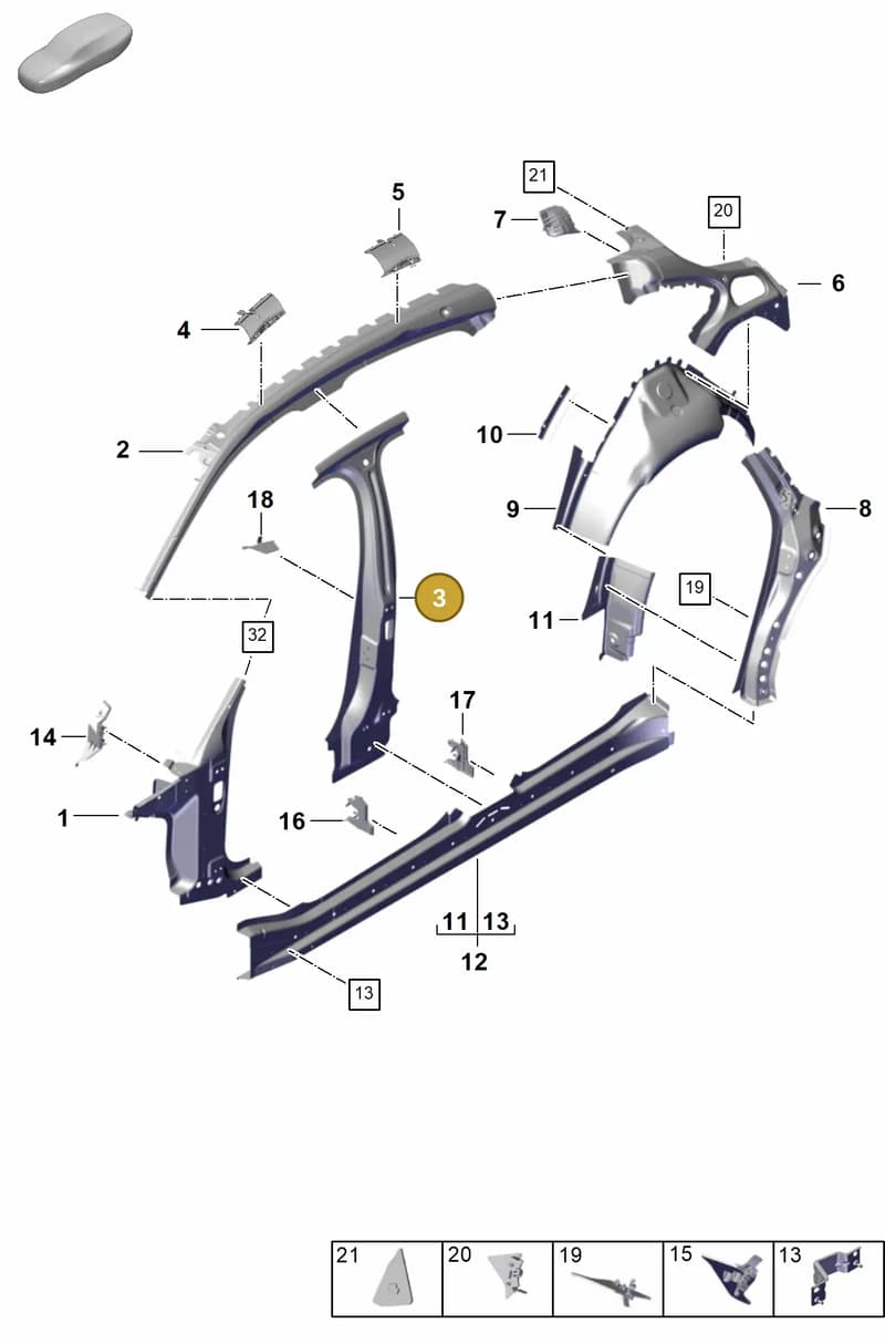 971809607YGRV — Porsche Panamera (2023-) diagram p62801510, position 3