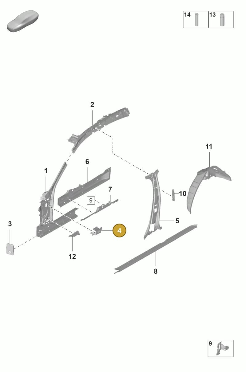 971809627AYGRV — Porsche Panamera (2020-2023) diagram p58801500, position 4