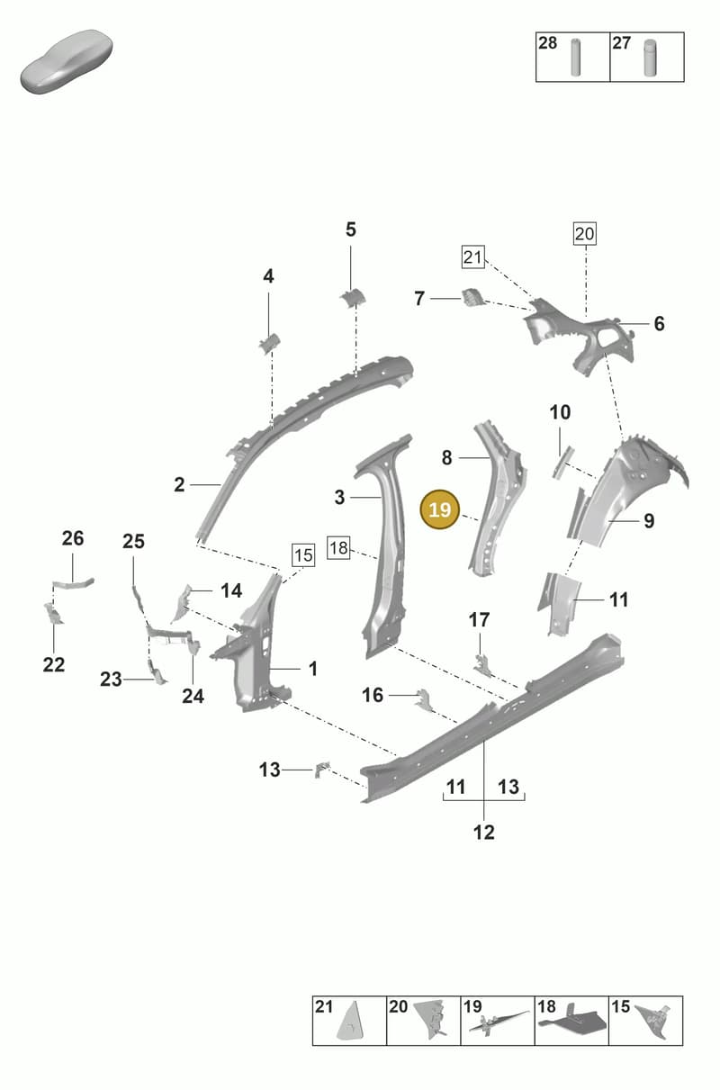 971809648 — Porsche Panamera (2020-2023) diagram p58801510, position 19