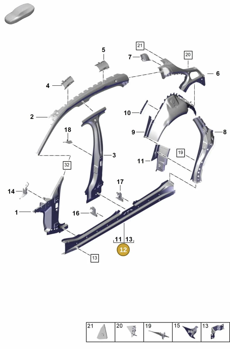 971809752AYGRV — Porsche Panamera (2023-) diagram p62801510, position 12
