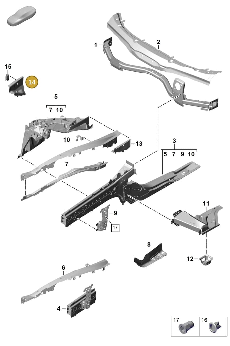 971809770YGRV — Porsche Panamera (2023-) diagram p62801125, position 14