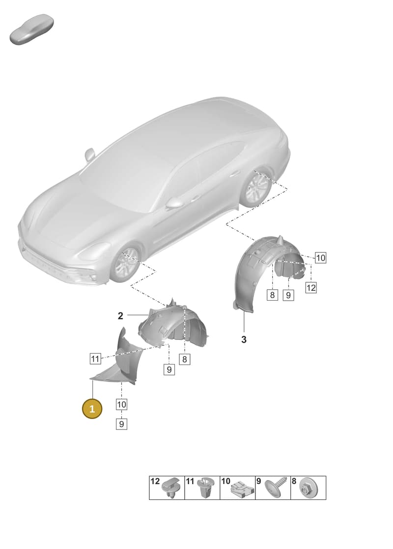 971809957C — Porsche Panamera (2020-2023) diagram p58801900, position 1