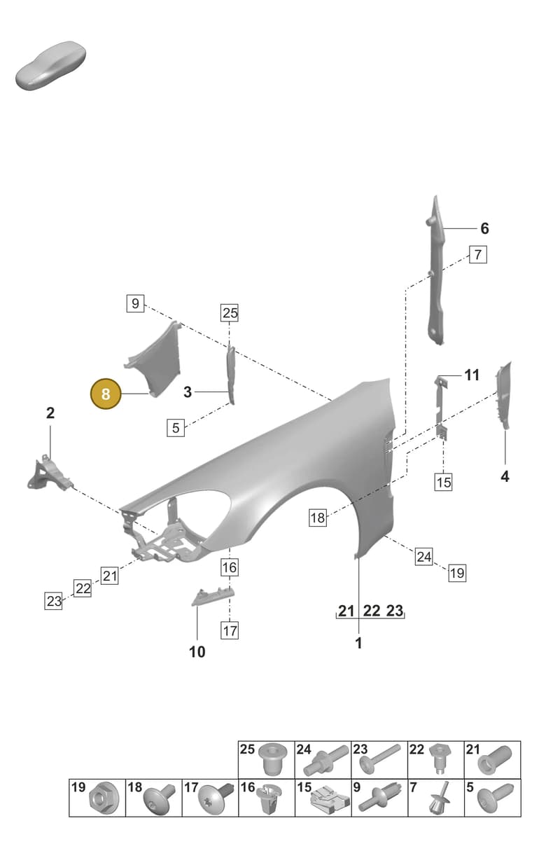971809963 — Porsche Panamera (2020-2023) diagram p58801400, position 8