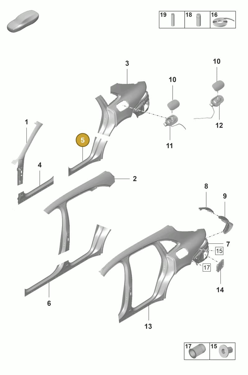 971810037YGRV — Porsche Panamera (2020-2023) diagram p58801600, position 5