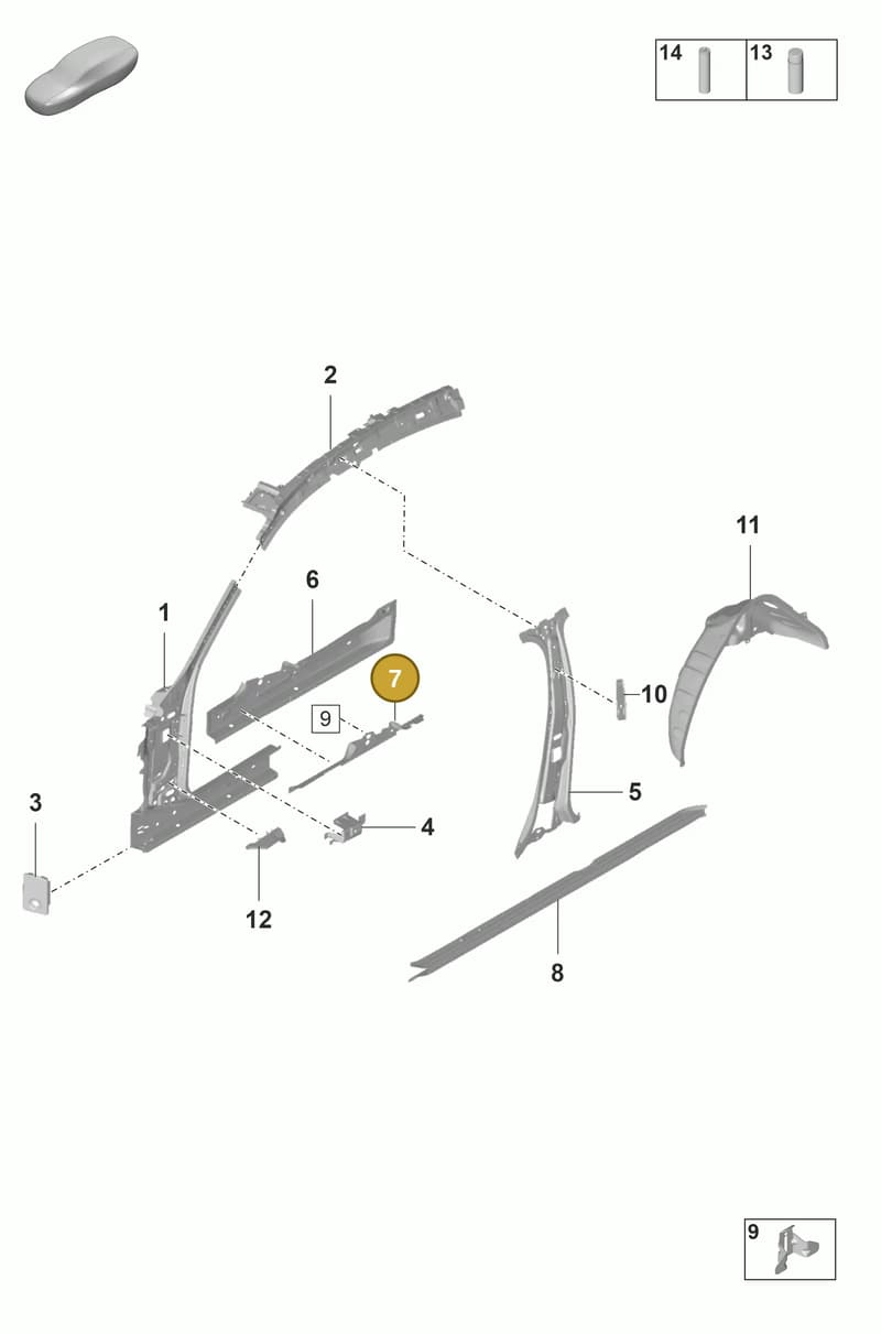 971810105YGRV — Porsche Panamera (2020-2023) diagram p58801500, position 7