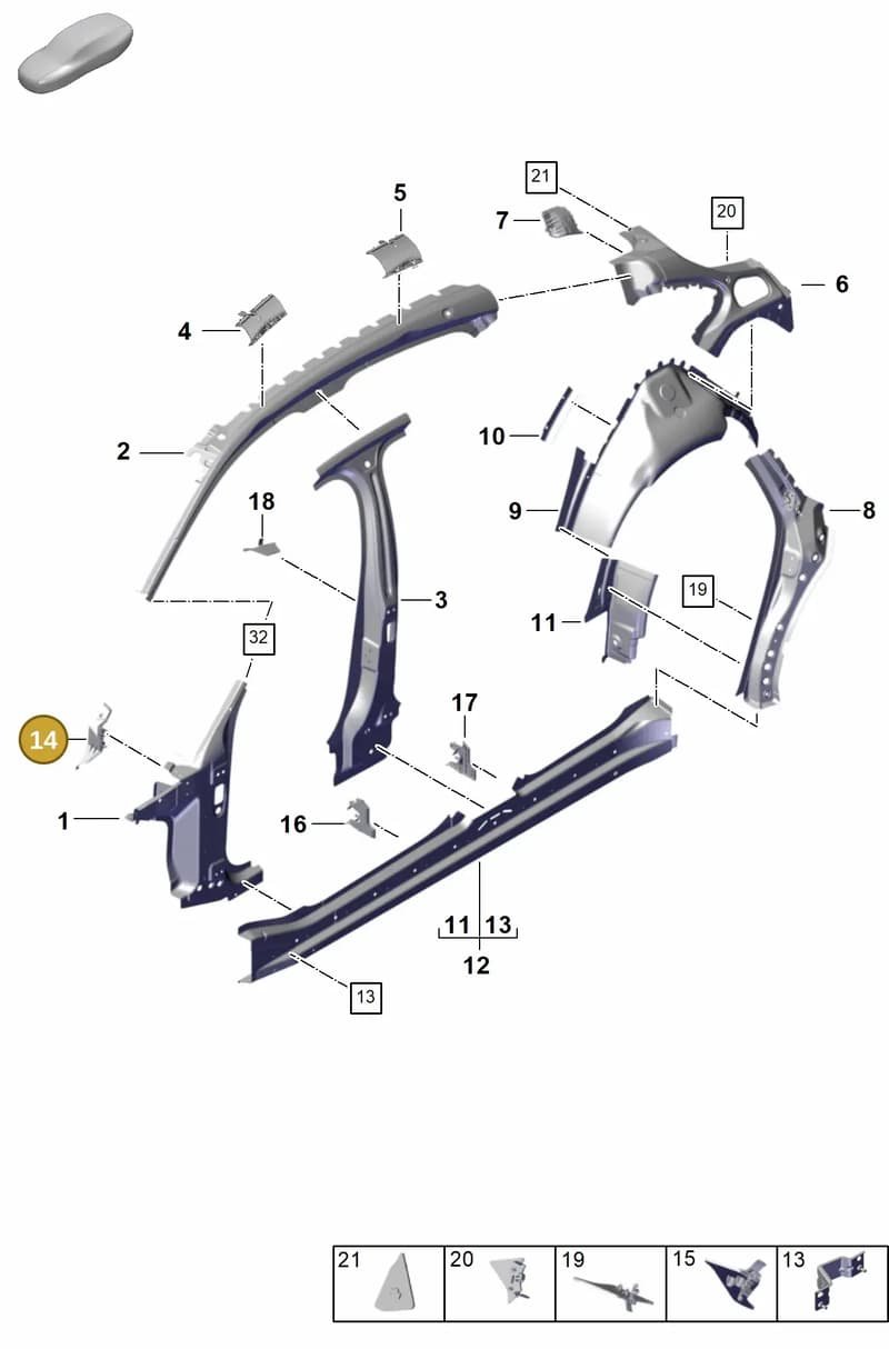 971810241A — Porsche Panamera (2023-2025) diagram p62801510, position 14