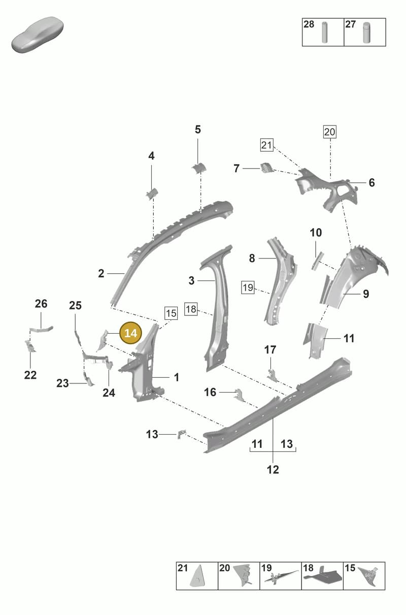971810241 — Porsche Panamera (2020-2023) diagram p58801510, position 14