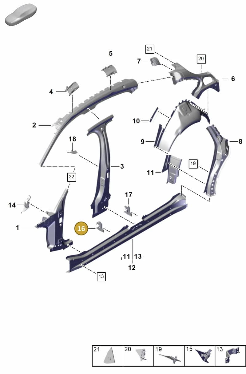 971810332 — Porsche Panamera (2023-2025) diagram p62801510, position 16