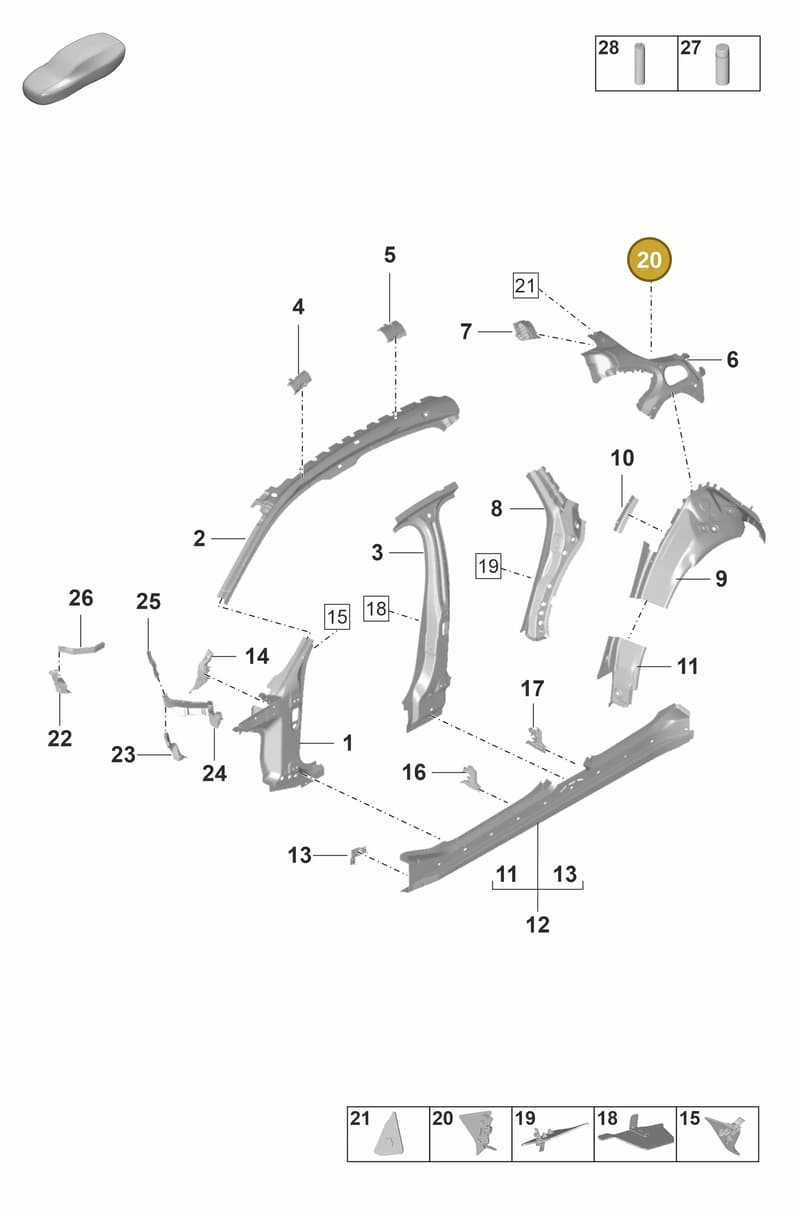 971810375 — Porsche Panamera (2020-2023) diagram p58801510, position 20