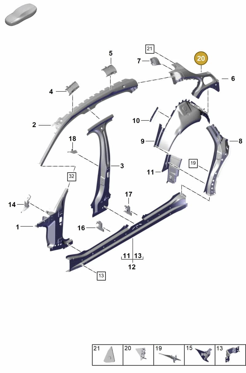 971810375 — Porsche Panamera (2023-2025) diagram p62801510, position 20