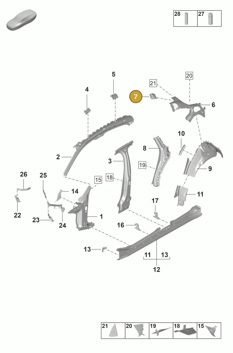 971810605 — Porsche Panamera (2020-2023) diagram p58801510, position 7
