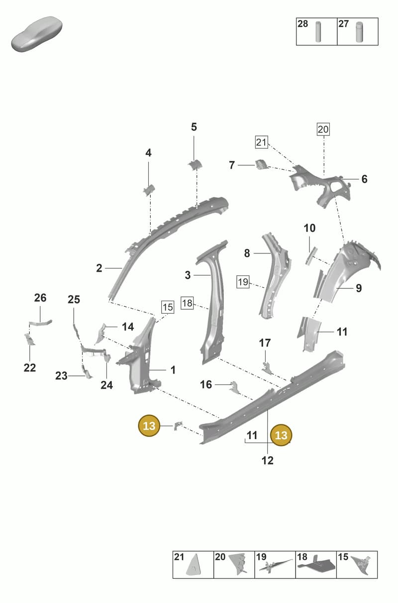 971810679AYGRV — Porsche Panamera (2020-2023) diagram p58801510, position 13